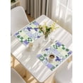 thumbnail image 5 of Spring Floral Checkered Placemats Set of 6, Sage Green Purple Buffalo Plaid Placemats for Dining Table, Place Mats for Kitchen Tabletop, Waterproof Wipeable Dining Table Mats Set, 5 of 9