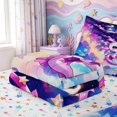thumbnail image 5 of Manfei 3D Print Amphibian Axolotl Zipper Twin Comforter Sets with Fitted Sheet and 2 Pillowcases,Cute Salamander Pattern Zipper Bedding Set,Colorful Stars Reversible,4 Pieces, 5 of 7