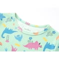 thumbnail image 2 of Beezizac Girls' Short Sleeve Pajama Set Cotton Slim Fit All-Over Cute Dinosaurs Print Soft Kids Sleepwear Size 12, 2 of 7