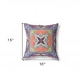 thumbnail image 4 of 16" X 16" Purple Orange Geometric Zippered Suede Throw Pillow, 4 of 5