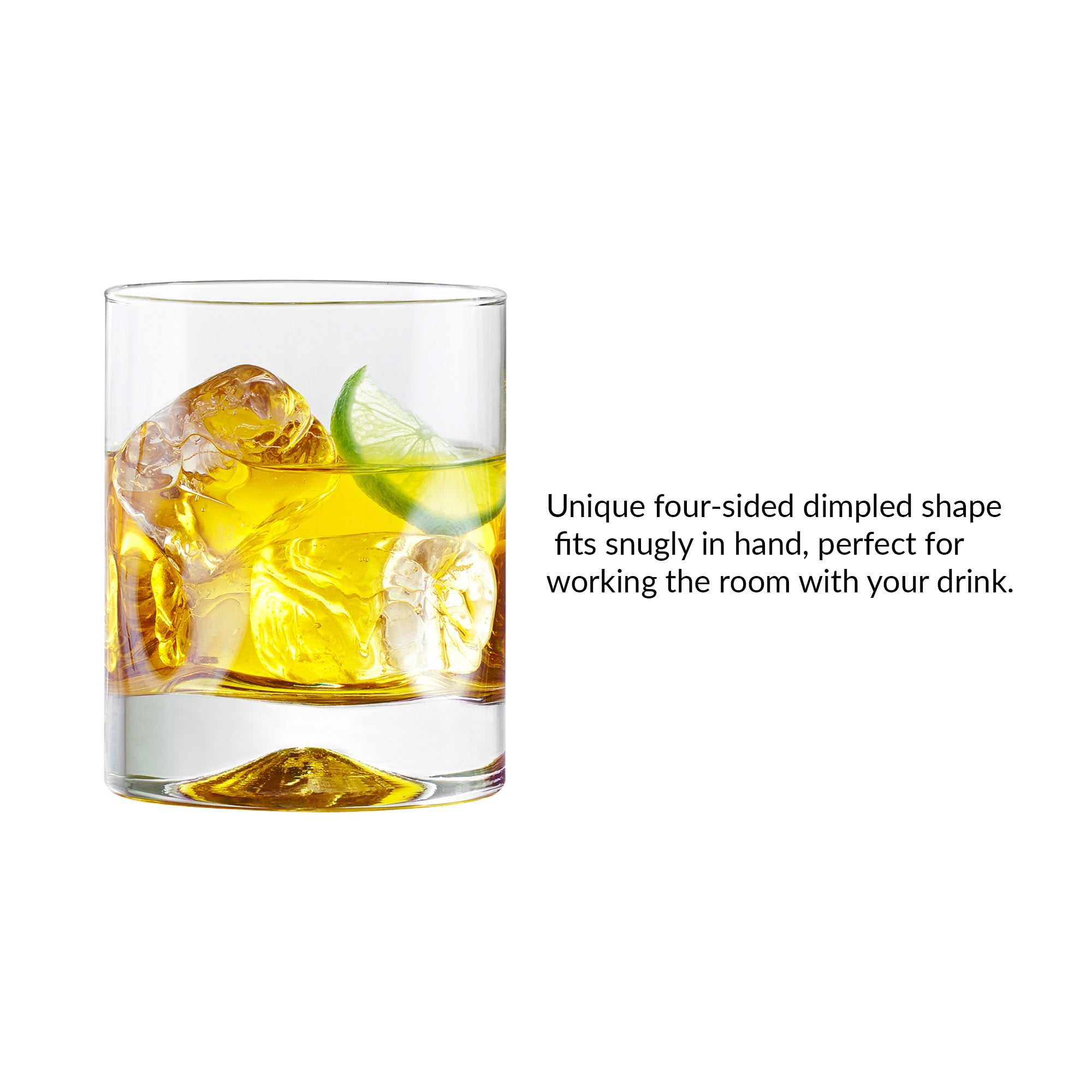 (6 pack) Better Homes & Gardens Lyra Glass Drinkware Set, 12.5 oz, 4-Piece