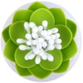 thumbnail image 2 of Q-Tips Holder Cotton Swab Organizer Lotus Shape Swab Cosmetic Storage Bathroom Decor, Green, 2 of 6