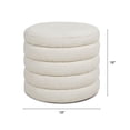 thumbnail image 4 of Fuji Ottomane de Rangement Ronde Rembourrée en Bouclé 22 Pouces Ivoire Blanc, 4 of 9