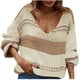 thumbnail image 1 of Suéteres Para Mujer Suéteres de Gran Tamaño Abrigo de Moda Top Cuello en V Suelto Manga Larga Abrigo de Retazos Odeerbi  ODB146155, 1 of 6