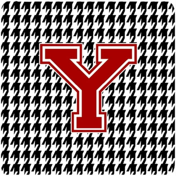Monogram - Houndstooth Foam Coasters Initial Y, Set - 4