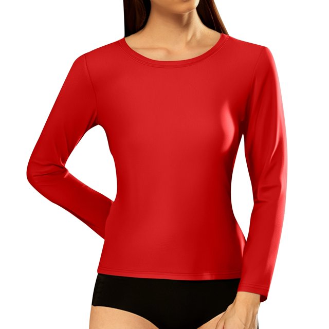 T-shirt Décontracté à Manches Longues Côtelé Col Rond Slim pour Femmes