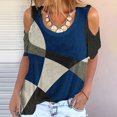 thumbnail image 2 of Elegante mujer cuello redondo impresión manga corta camiseta blusa Tops sudadera OAVQHLG3B Store lin121212, 2 of 5