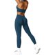 thumbnail image 1 of Yknktstc Conjunto de entrenamiento sin costuras de 2 piezas para mujer, sin espalda, sujetador deportivo con espalda en V, cintura cruzada, leggings de yoga, traje de gimnasio, 1 of 3