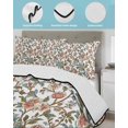 thumbnail image 4 of Red Floral Full Size Down Alternative Comforter, Lightweight Comforter Quilt Bedding Set with Pillow Shams Botanical Watercolor Vintage Flower Leaf All Seasons Bed Comforter Duvet Insert 78"x90", 4 of 7