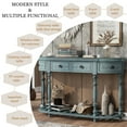 thumbnail image 3 of Blue Console Table with 4 Drawers, Atumon Sofa Side Table, Vintage Curved Entryway Table, Wood Console Table Furniture, Sideboard Buffet, Modern Console Table for Living Room Entryway Hallway, 3 of 10