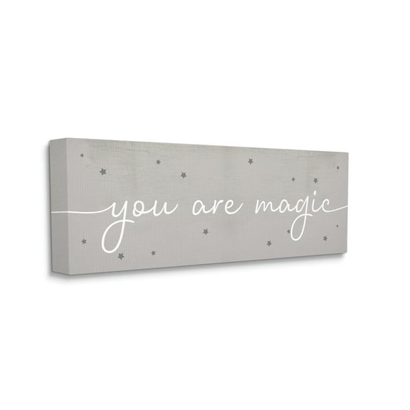 Stupell Industries You Are Magic Playful Typography Stars Grey White, 13 x 30, Designed by Daphne Polselli