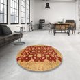 thumbnail image 3 of Ahgly Company Indoor Square Abstract Orange Abstract Area Rugs, 3' Square, 3 of 6