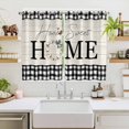 thumbnail image 2 of Farmhouse Home Kitchen Curtains 72 Inch Length, Black Plaid Vintage Wood Grain Butterfly Grommet Top Bedroom Living Room Curtains, Light Filtering Cafe Curtain Drapes 2 Panels Set 104''x72'', 2 of 9