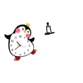 thumbnail image 1 of Reloj de pared silencioso, decorativo, con diseño abstracto de pingüino pensador, figura de escritorio de madera, ligero y resistente, adecuado para e, 1 of 8