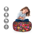 thumbnail image 2 of Floral Storage Toy Bag Chair, Summer Warm Tone Asters Poppy Flowers Chrysanthemums Composition Garden Art, Stuffed Animal Organizer Washable Bag, Large Size, Multicolor, by Ambesonne, 2 of 3