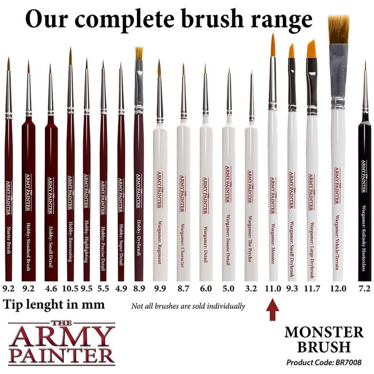 The Army Painter Wargamer Monster Synthetic Paint Brush, Detail Paint  Brushes for Miniature Painting 
