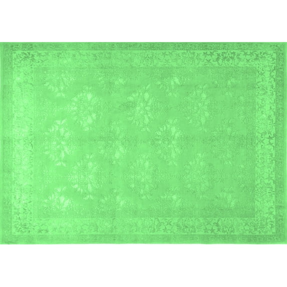 Ahgly Company Indoor Rectangle Persian Emerald Green Traditional Area Rugs, 2' x 5'