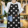 thumbnail image 6 of Black White Cat Moon Star Pattern Apron-Garden Aprons for Women with Pockets-Cotton Linen Waterproof Kitchen Cooking Gardening Aprons Adjustable for Kitchen,Cooking,BBQ and Salon 33x27 Inch, 6 of 7