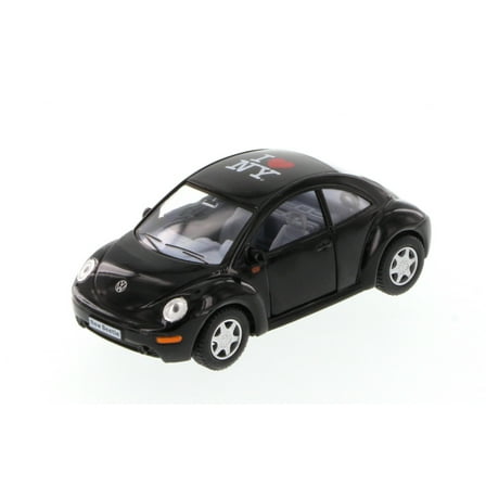 I Love New York Volkswagen New Beetle Hard Top, Black - Kinsmart 5028W-ILNY - 1/32 Scale Diecast Model Toy Car