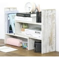 thumbnail image 6 of Adjustable Whitewashed Solid Wood Desktop Storage Organizer Display Shelf Book Rack, Office Desk Bookshelf, 6 of 12