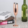 thumbnail image 3 of Copa de vino tinto de acero inoxidable 304 para cóctel, champán, suministros de bar, oro rosa, 3 of 10