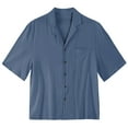 thumbnail image 5 of AHTJRT Men's Linen Short Sleeve Shirt Lightweight Relaxed Fit Button Down Chest Pocket Tees Blue S, 5 of 5