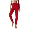 thumbnail image 4 of Celsior Compression Leggings Anti Cellulite Leggings Resistance Band Leggings Full Length Buttery Soft Yoga Pants Tummy Shaping Pants High Waisted Leggings Scrunch Butt Compression Legging Red M, 4 of 6