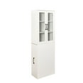 thumbnail image 6 of Tcbosik Modern Storage Cabinet with 2 Glass Doors, 70.8" Bookcase with Pull-Out Storage Shelves, Modern Book Shelf, Farmhouse Buffet Sideboard for Dining Room, Living Room, White, 6 of 9