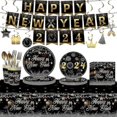 thumbnail image 1 of 2024 New Year & Birthday Party Disposables - Paper Cups, Plates, Napkins, Tablecloths & Banner Straw ws, 1 of 1