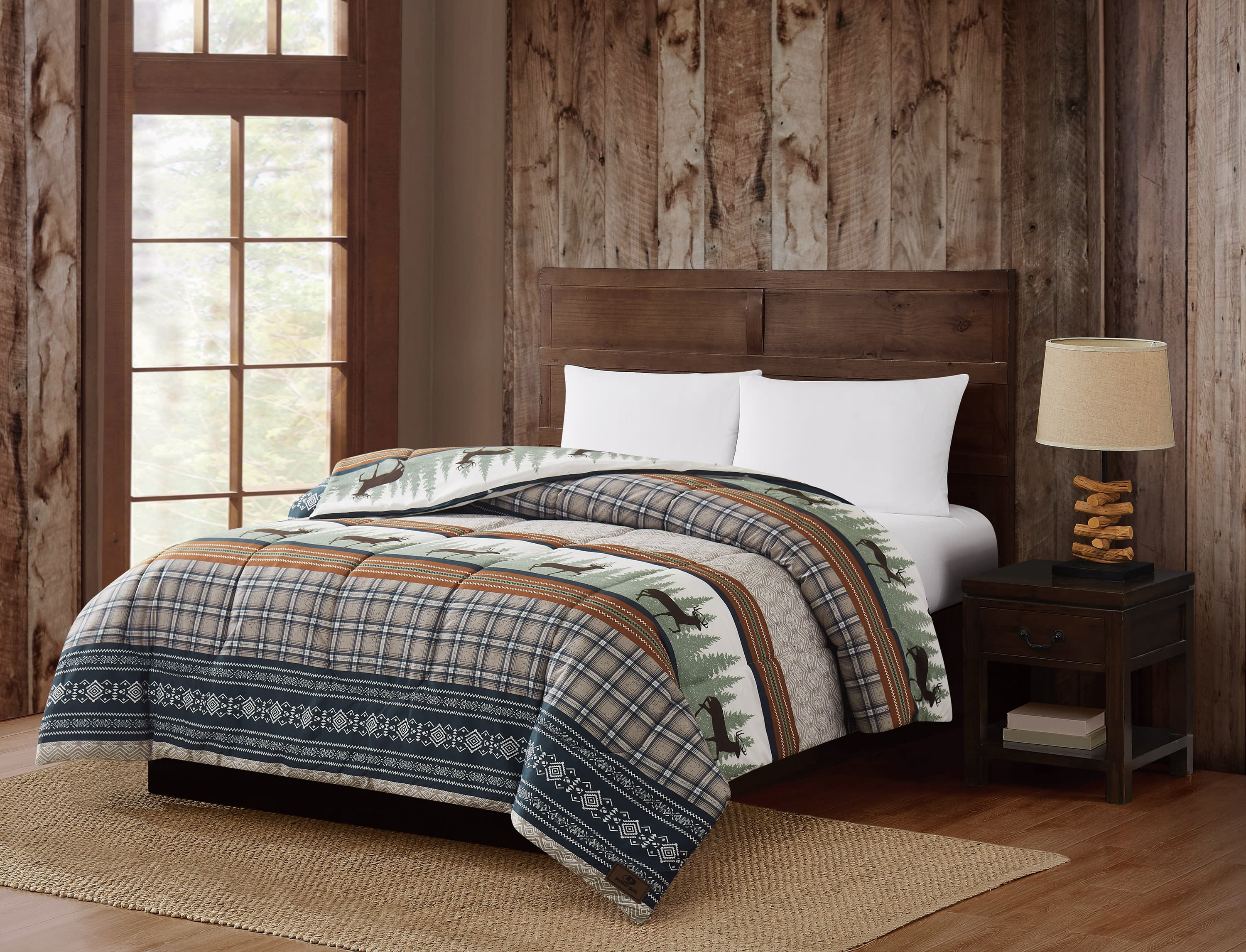 Mossy Oak® Rock Ledge Microfiber Full/Queen Size Comforter, Microfiber Adult Bedding for Hunting Lodge or Cabin