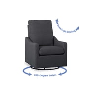 Delta Children Kenwood Slim Nursery Glider Swivel Rocker Chair, Charcoal