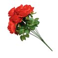 thumbnail image 2 of Matsuzay Ramo de rosas artificiales de 10 cabezas, decoración de simulación, centro de de oficina en casa, rosa falsa Flores artificiales rojo oscuro Matsuzay HA7033-11B, 2 of 5