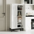 thumbnail image 5 of BOCVKENN Pantry - Kitchen Pantry Cabinet,Farmhouse Storage Cabinet with 2 Barn Doors & Adjustable Shelves, Tall Cabinet Freestanding Storage Cupboard for Kitchen, Dining Room, Bathroom, 5 of 11
