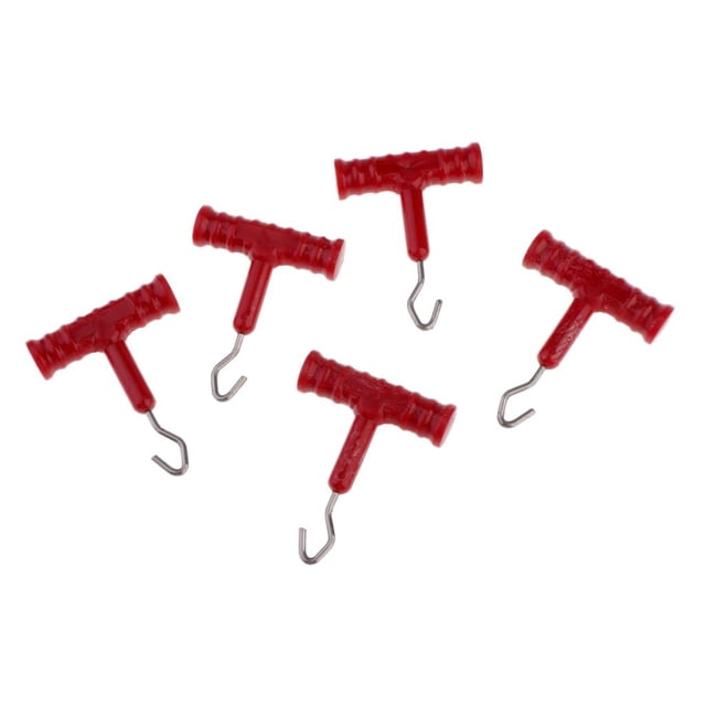 jinwen 5 Pack Carp ing Nouage Accessoires Rig Puller Resserreur Terminal Tackle Cheveux Rouge