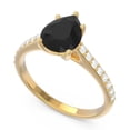 thumbnail image 2 of 2.30 Ct Natural Diamond Black Onyx Gemstone Sparkle Engagement Ring for Ladies Solid 14K Yellow Gold Size 3.5 by Diamond-Capitals, 2 of 8