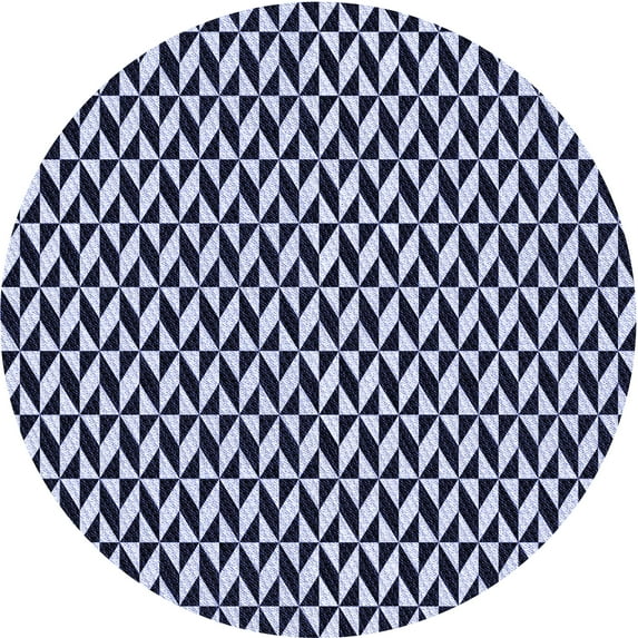 Ahgly Company Machine Washable Indoor Round Transitional Night Blue Area Rugs, 6' Round