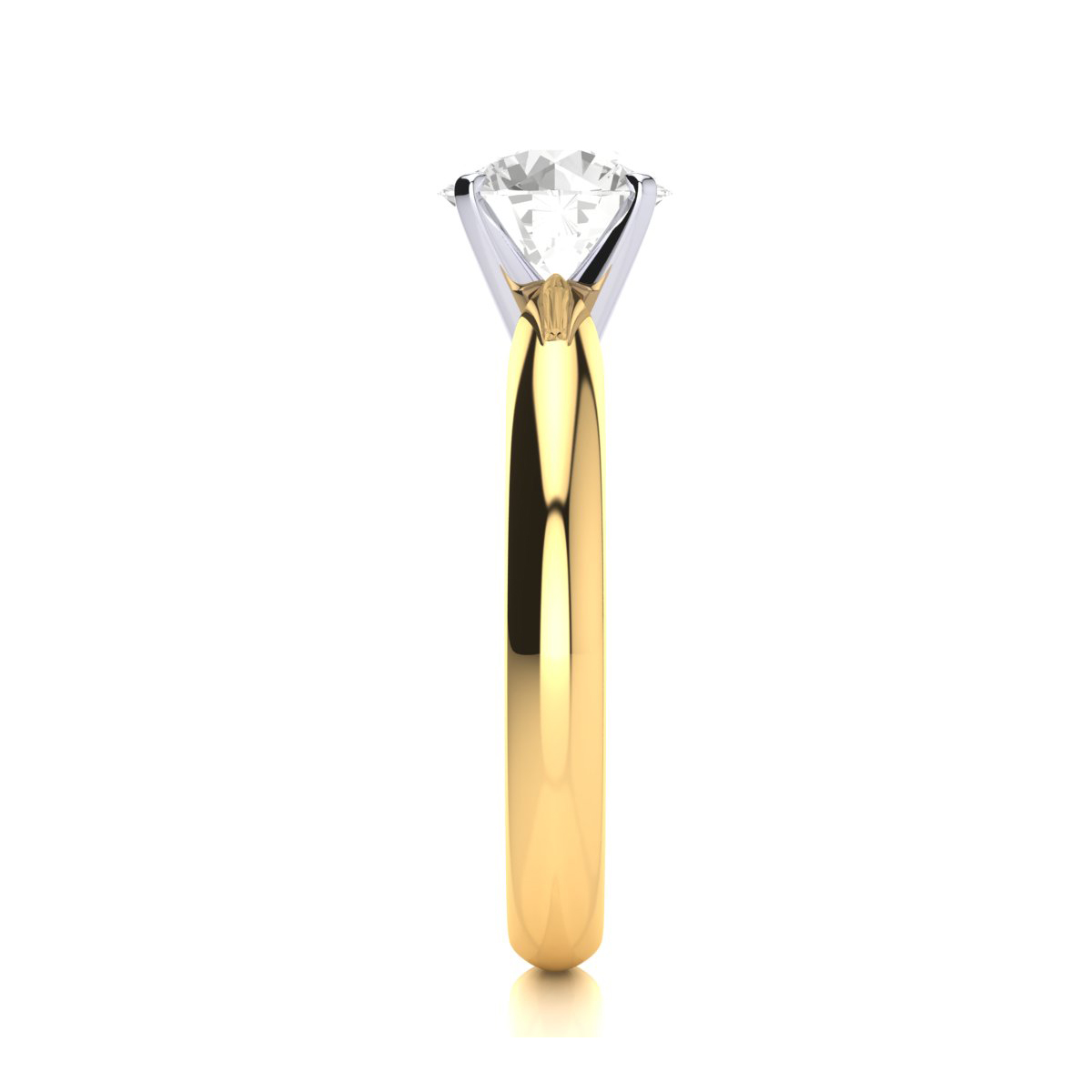 SuperJeweler 1 1/2 Carat Moissanite Engagement Ring in 14K Yellow Gold for Women