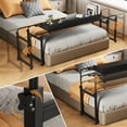 thumbnail image 3 of Piweml Adjustable Overbed Table with Wheels, Rolling Laptop Desk with Raised Baffle for Bed, Sofa, Hospital Use, Mobile Standing Desk for Laptop, Notebook, Meals, 3 of 10