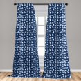 thumbnail image 3 of AIR-Shark Window Curtains, Fish Pattern Various Gestures Have a Bite Danger Humor Nautical Design, Lightweight Decor 2-Panel Set with Rod Pocket, Pair of - 28" x 63", Violet Blue, 3 of 4