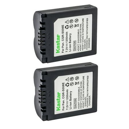 Kastar 2-Pack CGA-S006 Battery Replacement for Panasonic Lumix DMC-FZ18K, Lumix DMC-FZ18S, Lumix DMC-FZ28, Lumix DMC-FZ28GK, Lumix DMC-FZ28K, Lumix DMC-FZ28S, Lumix DMC-FZ28EFK Camera