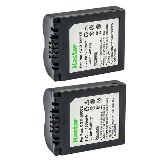 Kastar 2-Pack CGA-S006 Battery Replacement for Panasonic Lumix DMC-FZ18K, Lumix DMC-FZ18S, Lumix DMC-FZ28, Lumix DMC-FZ28GK, Lumix DMC-FZ28K, Lumix DMC-FZ28S, Lumix DMC-FZ28EFK Camera
