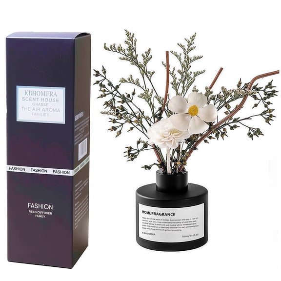 KBHOMFRA Reed Diffuser 3.38fl.oz Jasmine Scent Home Fragrance Essential Oil