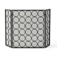 thumbnail image 5 of Koda Modern Three Panel Iron Firescreen, Black Silver Finish, 5 of 12