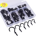 thumbnail image 1 of 75pcs Cup Screw Ceiling Hook with Black Coating Self Tapping for Kitchen Hanging, 1 of 4