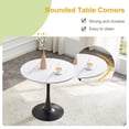 thumbnail image 4 of Miniyam 31.5" Round Kitchen Dining Table for 2–4 People, Small Space Pedestal Tulip Table with Engineered Wood Top, White&Black, 4 of 7