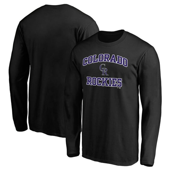 Men's Black Colorado Rockies Team Heart & Soul Long Sleeve T-Shirt