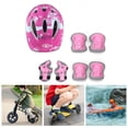 thumbnail image 4 of Juego de 7 cascos de bicicleta para niños, casco de monopatín a prueba de golpes con rodilleras, codos y muñecas. Rosa, 4 of 7