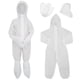 thumbnail image 1 of Traje de protección desechable de tela no tejida, transpirable, de una sola pieza, para niños, para uso en interiores y exteriores, talla M (blanco, con guante y cubrezapatos)., 1 of 7