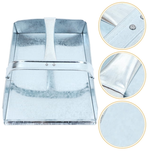 OULII Dustpan De Acero Inoxidable Plateado Para Limpieza Doméstica Y Exterior Con Compacto Y Mango Ergonómico