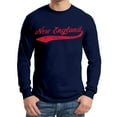 thumbnail image 5 of UGP Campus Apparel New England Baseball Script - Hometown Pride, Pitcher Long Sleeve T Shirt - Large - Navy, 5 of 6